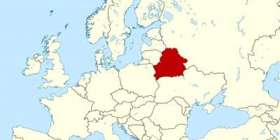 Lokalizacja Białorusi na mapie świata
