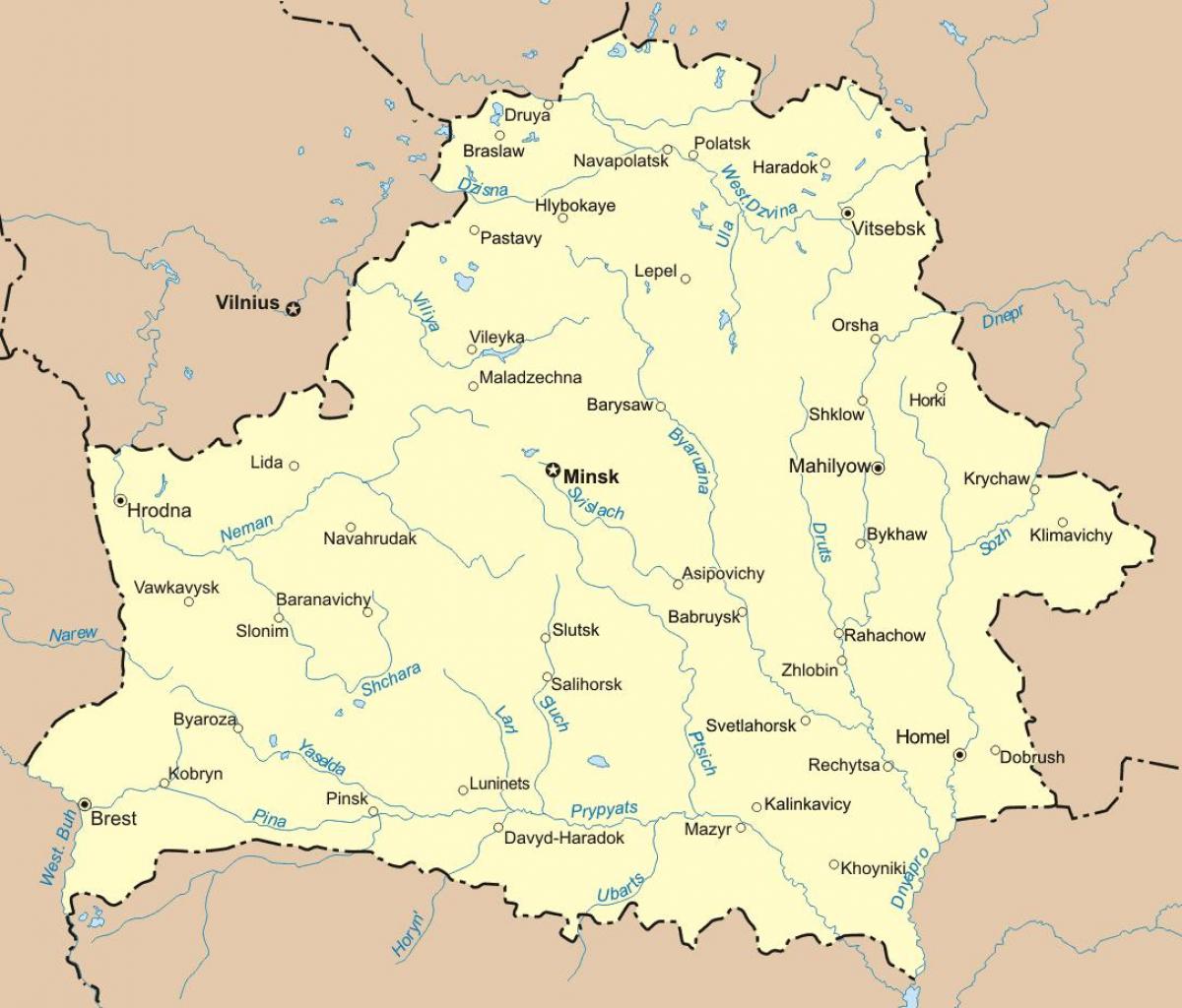 mapa Białorusi